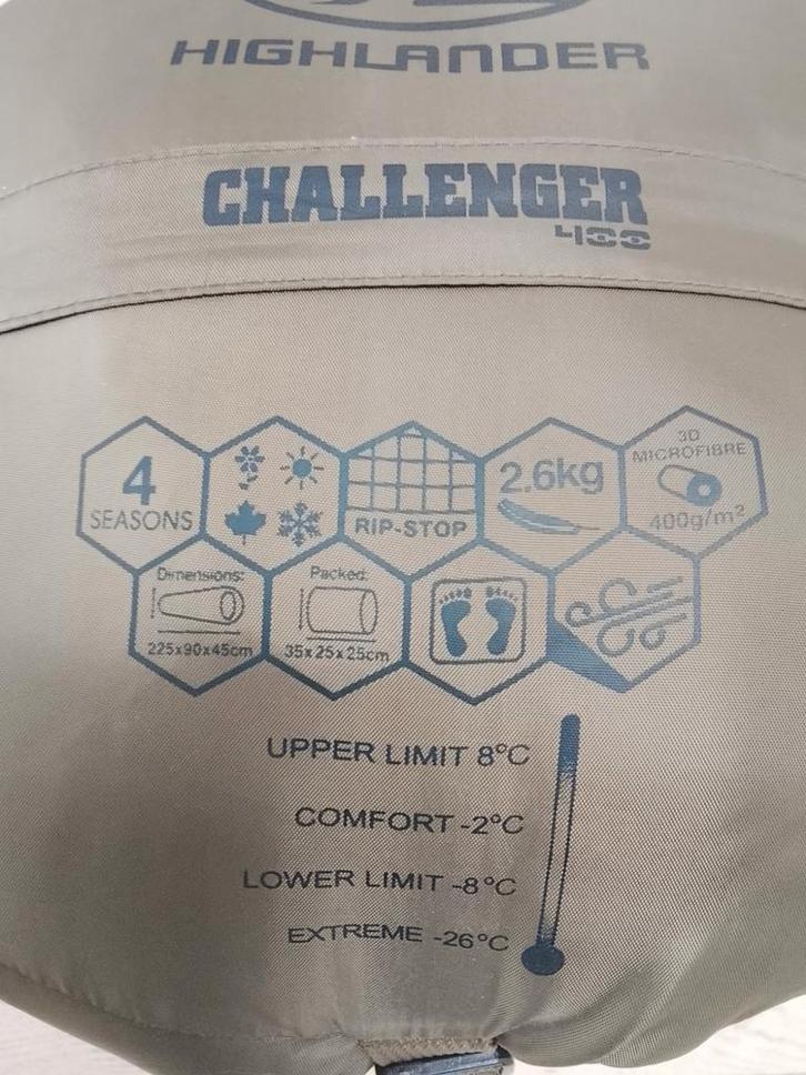 Highlander challenger 400, Caravans en Kamperen, Slaapzakken, Zo goed als nieuw, Ophalen of Verzenden