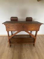 Authentieke houten schoolbank – vintage bureau, Kinderen en Baby's, Ophalen, Gebruikt, Tafel
