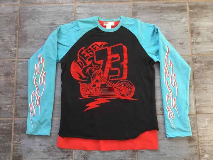 Diesel omkeerbare dubbele longsleeve kindermaat XL 14-16 jr, Kinderen en Baby's, Kinderkleding | Maat 164, Jongen, Ophalen of Verzenden
