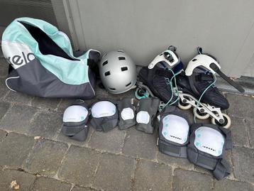 Inline skates Oxelo maat 40 incl. bescherming en tas beschikbaar voor biedingen