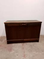 Lage halkast of schoenenkast in donkere eikenfineer, Ophalen of Verzenden, Gebruikt