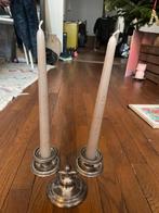 Bougeoir ancien double en acier patiné  Brocante authentique, Antiquités & Art, Enlèvement ou Envoi, Argent