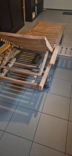 Teak verrijdbare + verstelbare ligstoel # 6 teak stoelen !!!, Ophalen, Teakhout, Verstelbaar