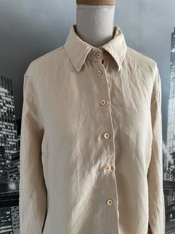 beige blouse lange mouwen - Lara & Co - 42