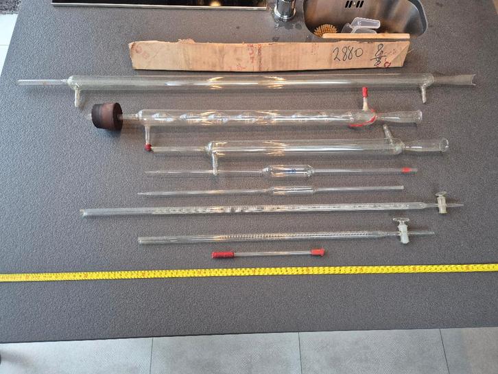 Oud labo/apotheek glaswerk en catalogi Schott en Kartell, Antiek en Kunst, Curiosa en Brocante, Ophalen of Verzenden