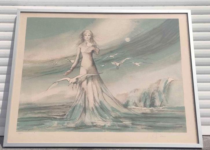 Lithographie femme signe dance, Antiek en Kunst, Kunst | Litho's en Zeefdrukken, Ophalen of Verzenden