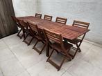 Ikea tuintafel met stoelen voor 8 personen, Tuin en Terras, Tuintafels, Ophalen, Gebruikt, Rechthoekig, Hout