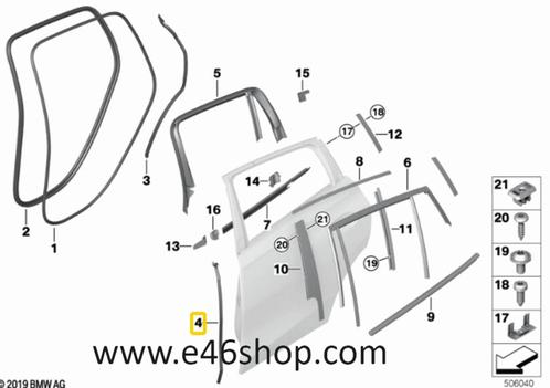 Deurrubber BMW X6 G06 OE 51767437805 nieuw bmw, Autos : Pièces & Accessoires, Carrosserie & Tôlerie, BMW, Neuf, Enlèvement ou Envoi