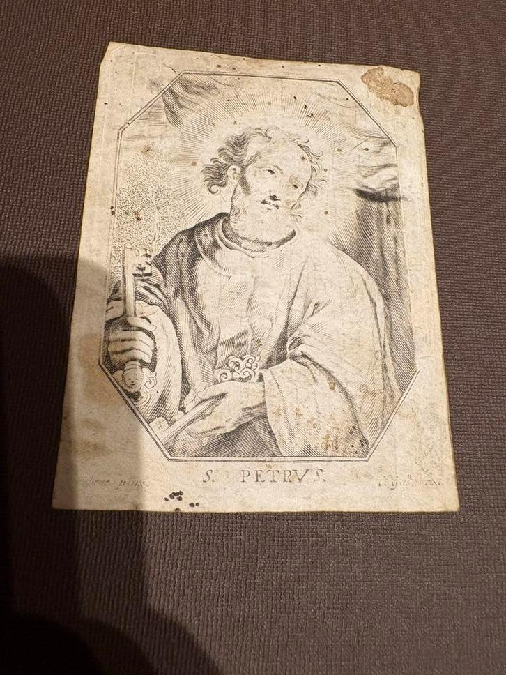 Vroege 19e-eeuwse devotieprent met kopergravure – religeus, Verzamelen, Bidprentjes en Rouwkaarten, Bidprentje, Verzenden