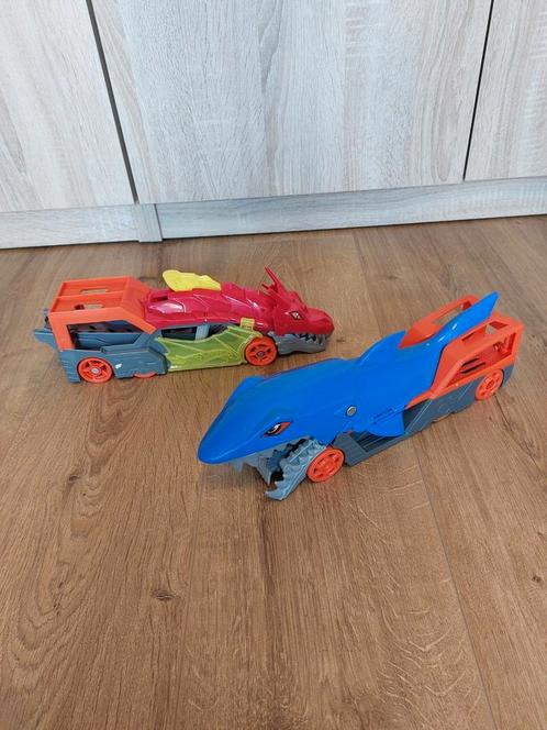 Hot wheels haaien transportwagen, Kinderen en Baby's, Speelgoed | Buiten | Actiespeelgoed, Zo goed als nieuw, Ophalen