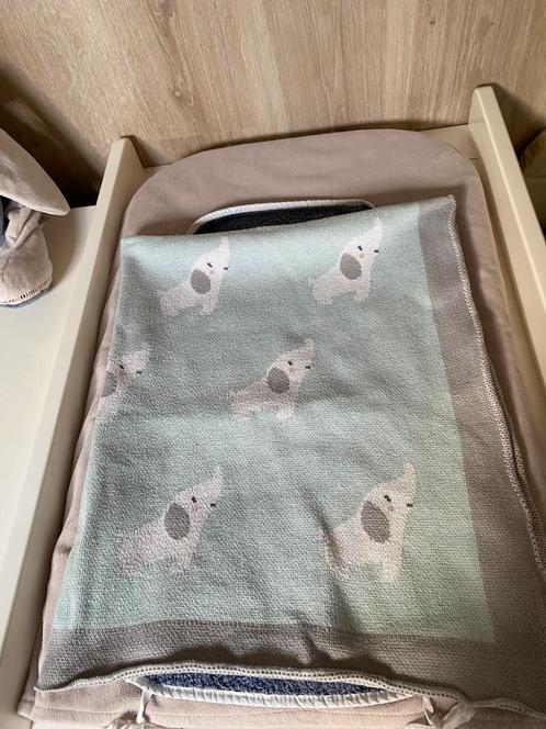 NOUKIE'S Anna & Milo Couverture - 75 x 100 cm Gris /Vert, Kinderen en Baby's, Kinderkamer | Beddengoed, Gebruikt, Deken of Dekbed
