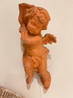Beeldje wanddecoratie terracotta engeltje / putti, Ophalen of Verzenden