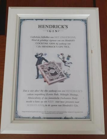 Cadre Hendrick's gin (A4) beschikbaar voor biedingen
