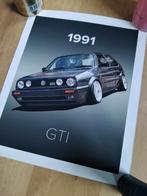 Canvas poster Golf GTI 1991, Huis en Inrichting, Minder dan 50 cm, Nieuw, Foto of Poster, Minder dan 50 cm