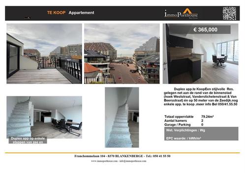 Appartement te koop in Blankenberge, 2 slpks, Immo, Huizen en Appartementen te koop, Appartement