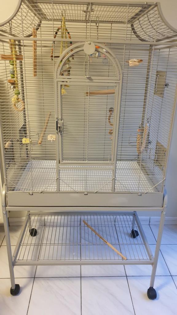 Montana Madeira || platinium grijs, Dieren en Toebehoren, Vogels | Hokken en Kooien, Gebruikt, Vogelkooi, Metaal, Ophalen