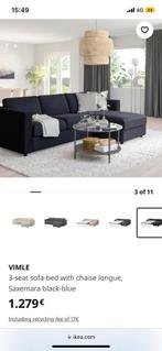 VIMLE 3-seat sofa-bed with chaise longue,, Maison & Meubles, Chambre à coucher | Canapés-lits, Utilisé