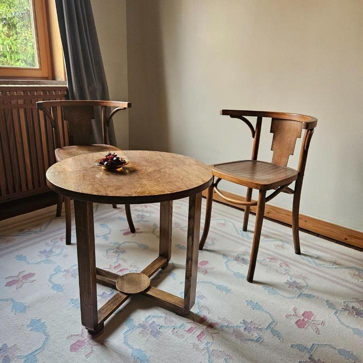 Ensemble chaises bistrot et table epoque art deco, Antiquités & Art, Antiquités | Meubles | Chaises & Canapés, Enlèvement