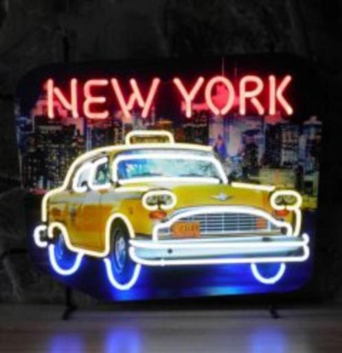 New York yellow cab neon en veel andere USA decoratie neons, Collections, Marques & Objets publicitaires, Neuf, Table lumineuse ou lampe (néon)