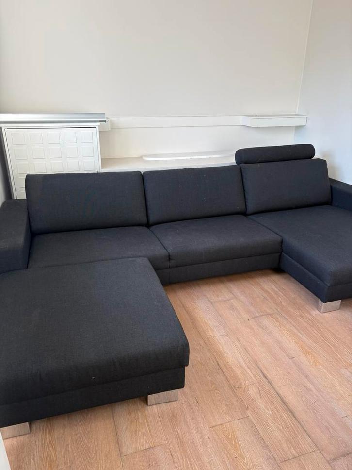 Hoekzetel en poef donkergrijs van het merk Sits, Maison & Meubles, Canapés | Coins salons complets, Utilisé, Tissus, Enlèvement