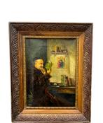 Antiek schilderij op doek, Ophalen of Verzenden