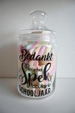 Glazen snoeppot 1L – Bedankt voor het SPEKtakulaire schoolja, Ophalen, Nieuw, Feestartikel