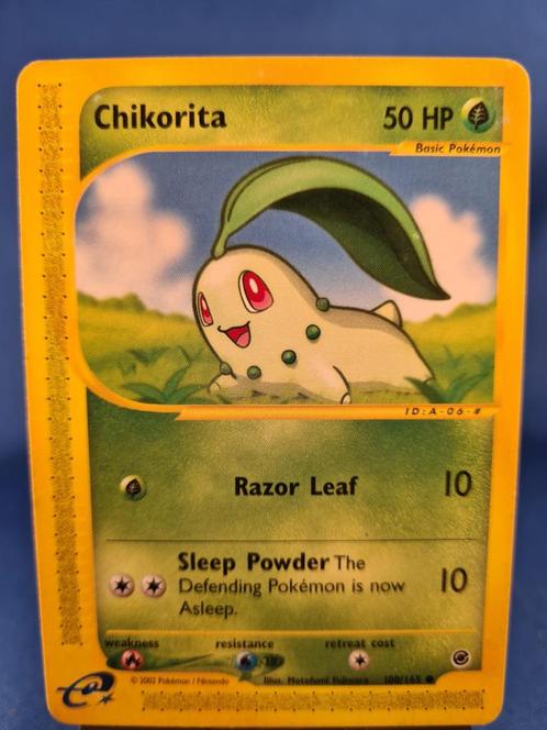 Chikorita 100/165 - Expedition Base Set, Hobby en Vrije tijd, Verzamelkaartspellen | Pokémon, Zo goed als nieuw, Verzenden