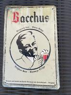 Metalen reclameplaat : Bacchus Bier, Ophalen of Verzenden, Zo goed als nieuw, Reclamebord, Plaat of Schild, Overige merken