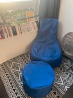 Pouf + repose-pied bleu, Maison & Meubles, Enlèvement