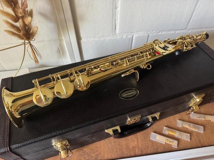 Sopraansax, Muziek en Instrumenten, Blaasinstrumenten | Saxofoons, Gebruikt, Sopraan, Met koffer, Ophalen