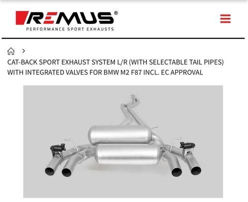 Échappement Remus Race M2 Compétition, Auto-onderdelen, Uitlaatsystemen, BMW, Gebruikt, Ophalen