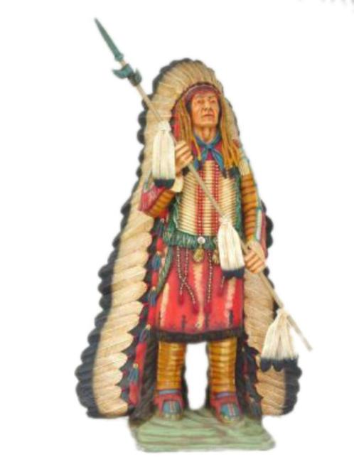 Indian with Spear – Indiaan beeld - Hoogte 200 cm, Verzamelen, Beelden en Beeldjes, Nieuw, Ophalen