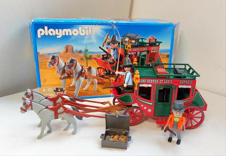 Playmobil 4399 Green Farwest Stagecoach - compleet, Kinderen en Baby's, Speelgoed | Playmobil, Zo goed als nieuw, Ophalen of Verzenden