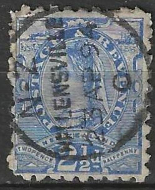 Nieuw Zeeland 1891/1895 - Yvert 68 - Koningin Victoria (ST), Timbres & Monnaies, Timbres | Océanie, Affranchi, Envoi