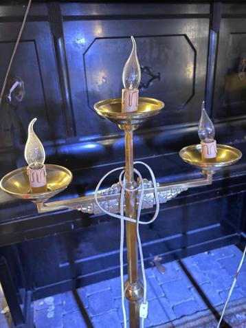 Staande lamp goudkleurig - uit kerk (2 st) beschikbaar voor biedingen