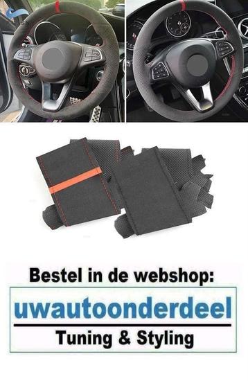 Stuurwiel Stuur Hoes Alcantara Suede Rode Sticksel Voor MB C beschikbaar voor biedingen