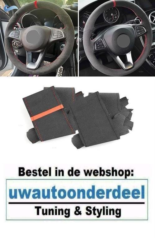 Stuurwiel Stuur Hoes Alcantara Suede Rode Sticksel Voor MB C, Auto diversen, Tuning en Styling, Verzenden