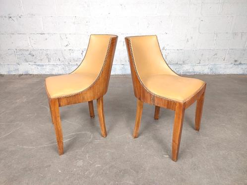Koppel art deco eetkamer stoelen, Antiek en Kunst, Antiek | Meubels | Stoelen en Sofa's, Ophalen of Verzenden