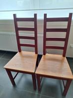 Ikea Kaustby, twee rode stoelen, vintage, Huis en Inrichting, Stoelen, Gebruikt, Hout, Ophalen