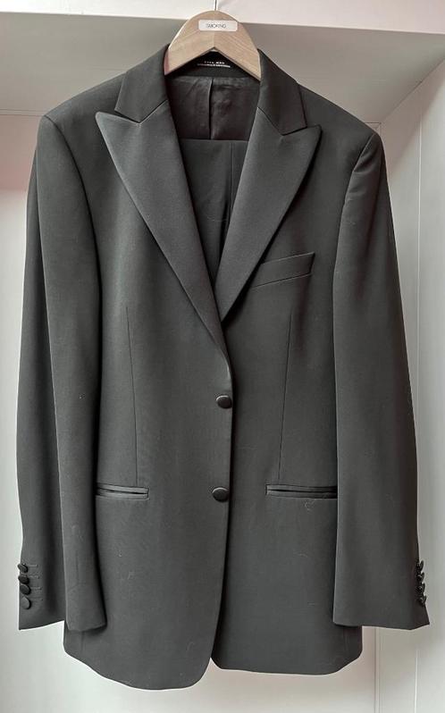 Heren Smoking - ZARA Men, Kleding | Heren, Kostuums en vesten, Zo goed als nieuw, Maat 48/50 (M), Zwart, Ophalen of Verzenden