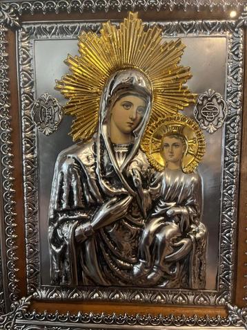 Heiligen Icoon - Maria en kindje Jezus beschikbaar voor biedingen