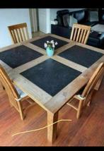 Prachtige teakhouten tafel en 6 stoelen, Huis en Inrichting, Ophalen, Zo goed als nieuw