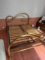 Gouden bed incl. 2 nachtkastjes, Huis en Inrichting, Slaapkamer | Bedden, Ophalen, Overige kleuren, 210 cm, Tweepersoons