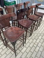 8 houten bar stoelen, Ophalen, Gebruikt