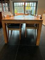 Teak houten tafel met 8 stoelen, Huis en Inrichting, Tafels | Eettafels, Ophalen