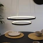 Ring hanglamp metaal zwart 2 cirkels, Ophalen, Zo goed als nieuw, Metaal