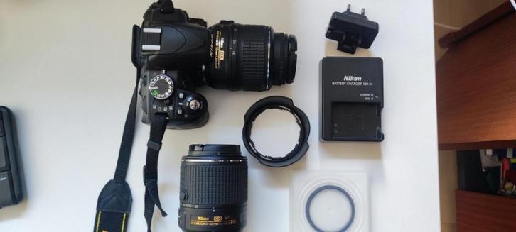 Nikon D3100 DSLR Kit – 18-55mm + 55-200mm + lens filter+Bag, Audio, Tv en Foto, Fotocamera's Digitaal, Zo goed als nieuw, Spiegelreflex
