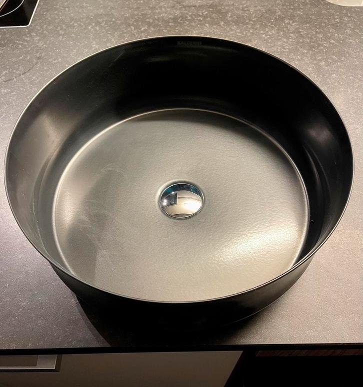 Ronde waskom: D40 x H15cm - zwart mat/satijn., Maison & Meubles, Salle de bain | Meubles de Salle de bain, Neuf, Lavabo ou Évier