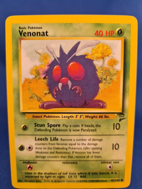 Venonat 97/130 - Base Set 2, Hobby en Vrije tijd, Verzamelkaartspellen | Pokémon, Gebruikt, Verzenden