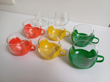 Vintage 6 theeglazen beschikbaar voor biedingen